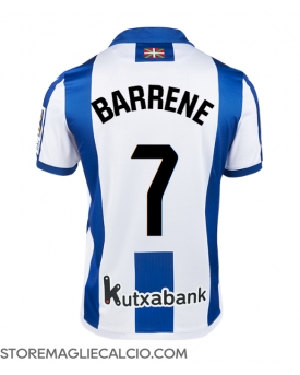 Real Sociedad Ander Barrenetxea #7 Maglia Gara Casa Repliche 2024-25 Maniche Corte